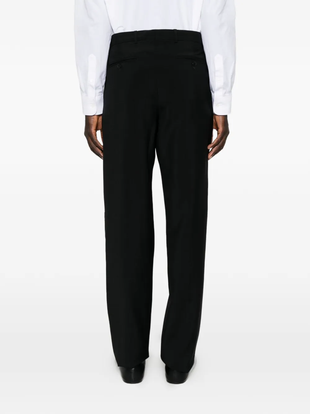 Prada triangle logo-plaque tailored trousers Zwart