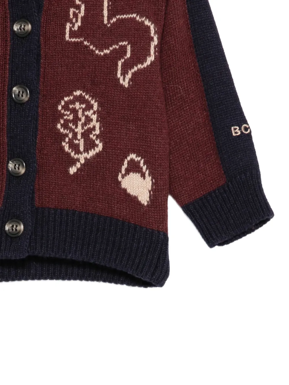 Bobo Choses Intarsia vest met knopen Rood