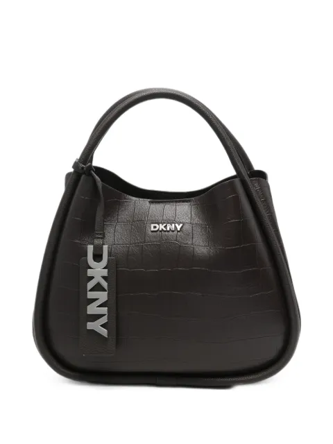 DKNY croc-effect logo-tag tote bag