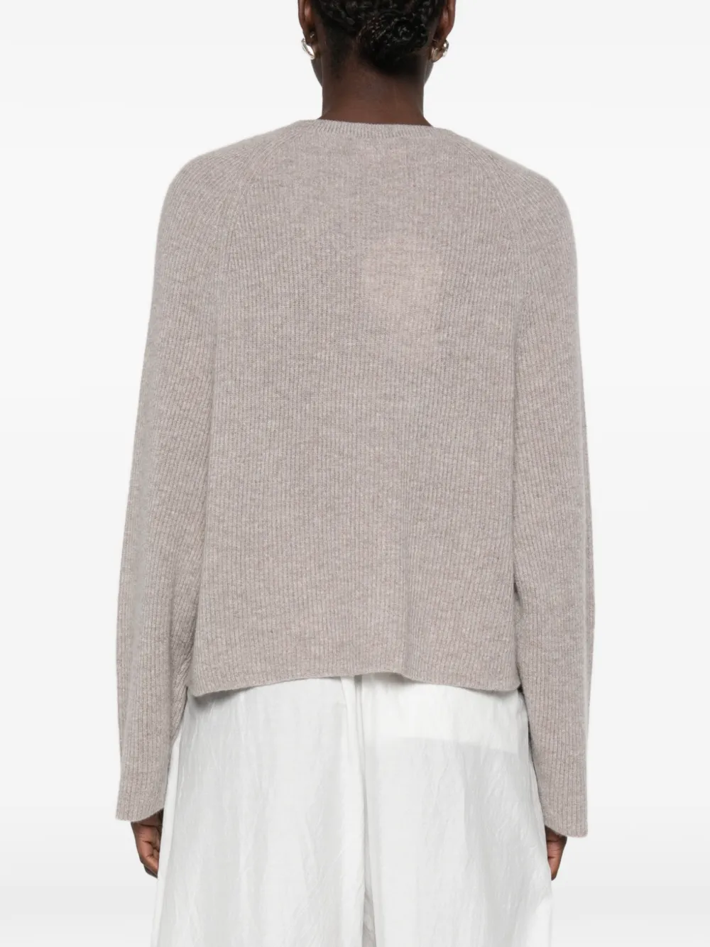 Ftc Ribgebreide trui met raglan mouwen Beige
