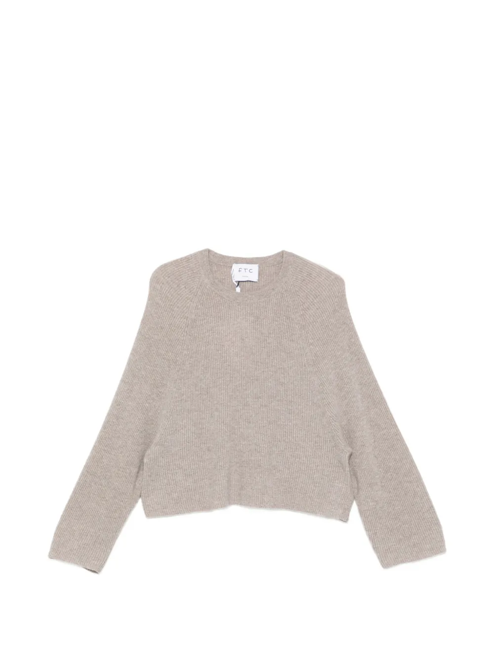 Ftc Ribbed-knit Raglan-sleeve Sweater In Neutral