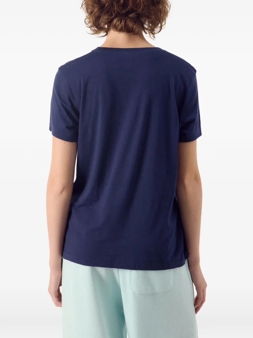 American Vintage Apoly katoenen T-shirt met korte mouwen Blauw