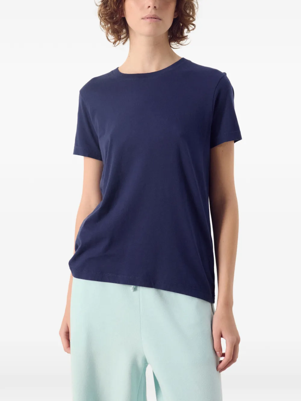 American Vintage Apoly katoenen T-shirt met korte mouwen Blauw