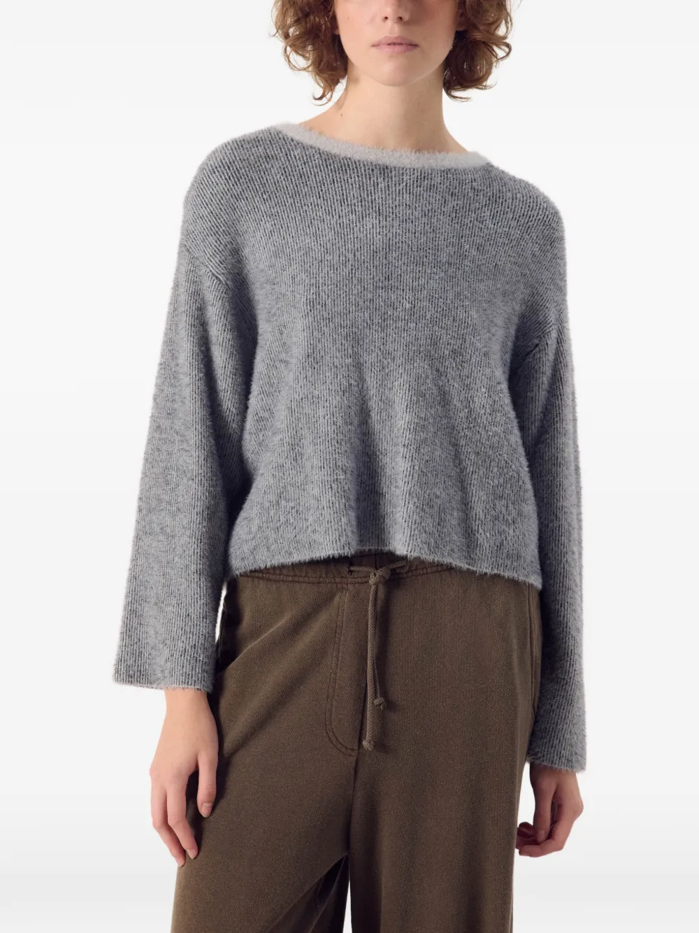American Vintage Sapowood contrast-collar sweater Grijs