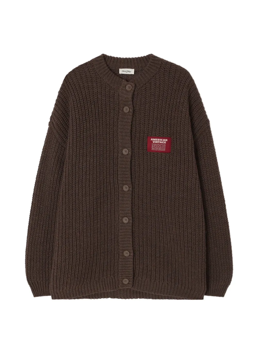 American Vintage Cyrow ribbed-knit cardigan - Marrone