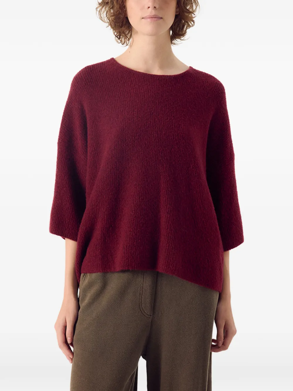 American Vintage Damsville ribbed-knit sweater Rood