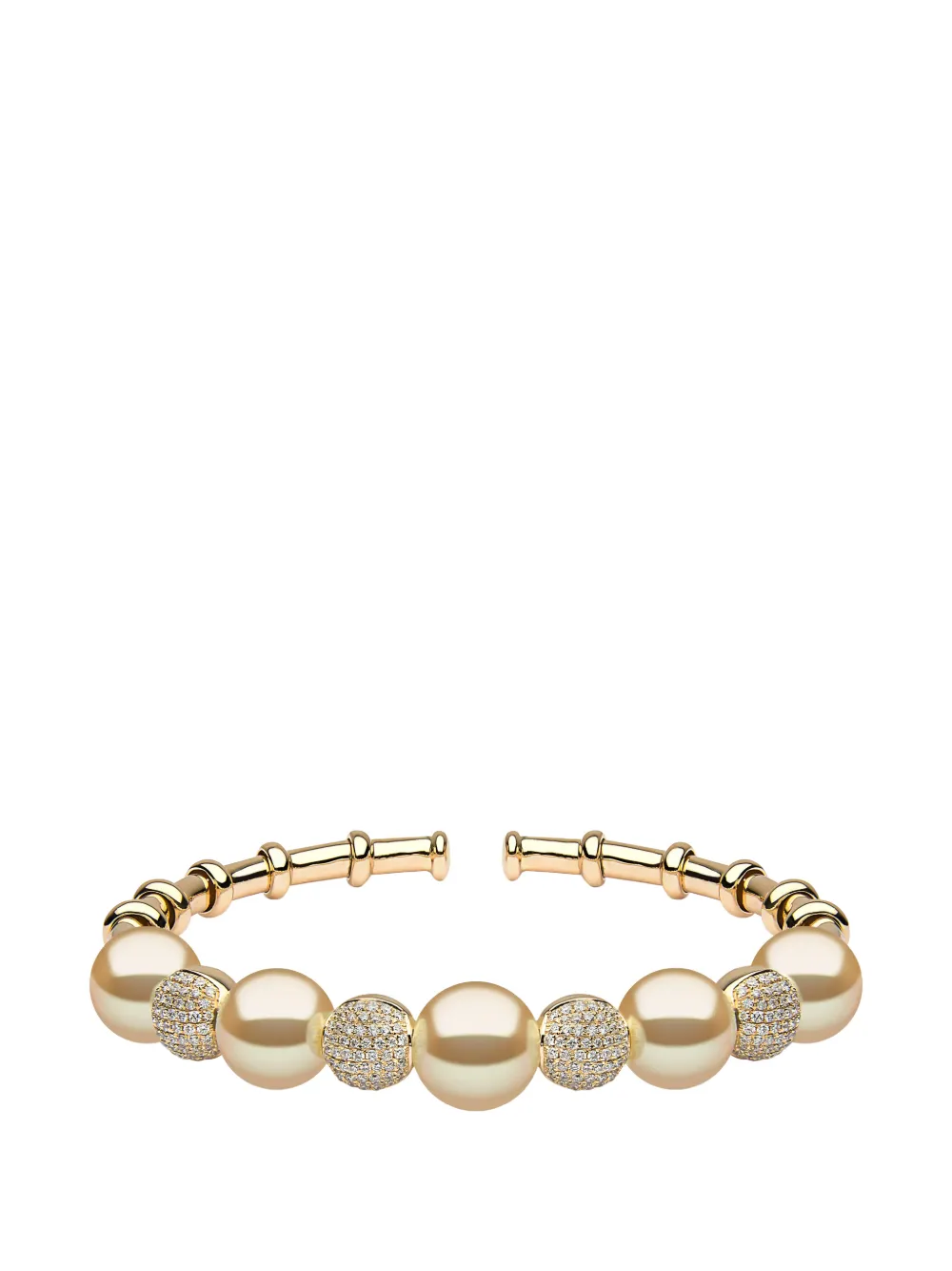 Yoko London South Sea pearl and diamond bangle - Or