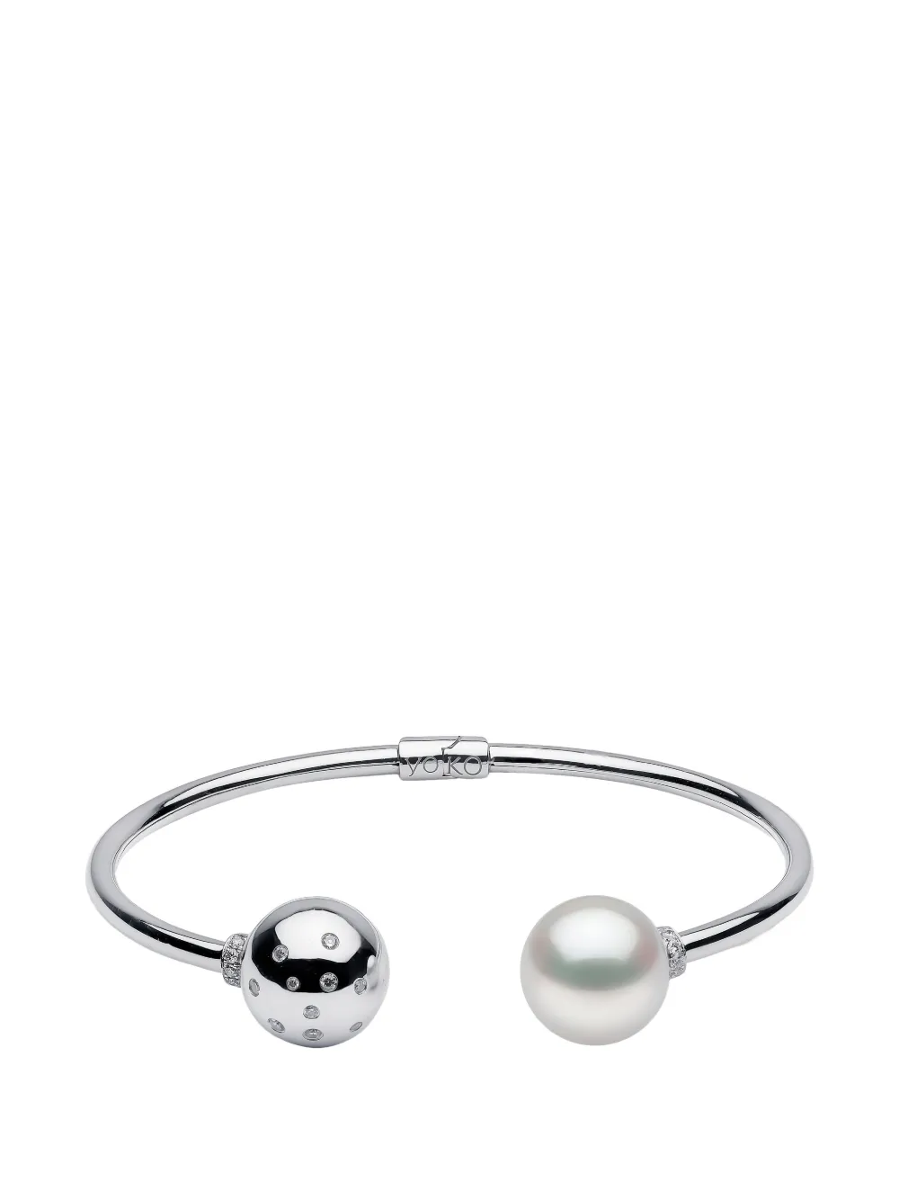 Yoko London Duet South Sea pearl and diamond bangle - Silber