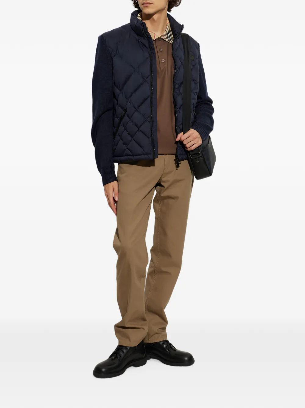 Burberry Dunsbury panelled puffer jacket Blauw
