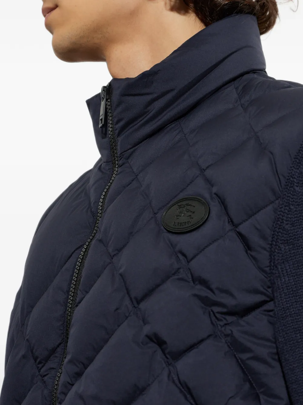 Burberry Dunsbury panelled puffer jacket Blauw
