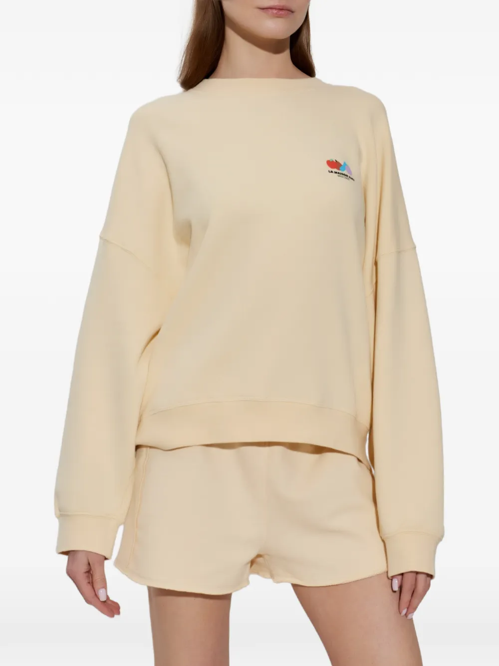 American Vintage Atubay sweater met logoprint Beige