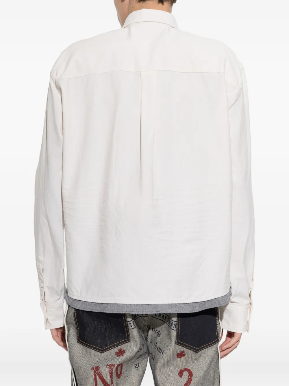 DSQUARED2 logo-patch layered-effect shirt Wit