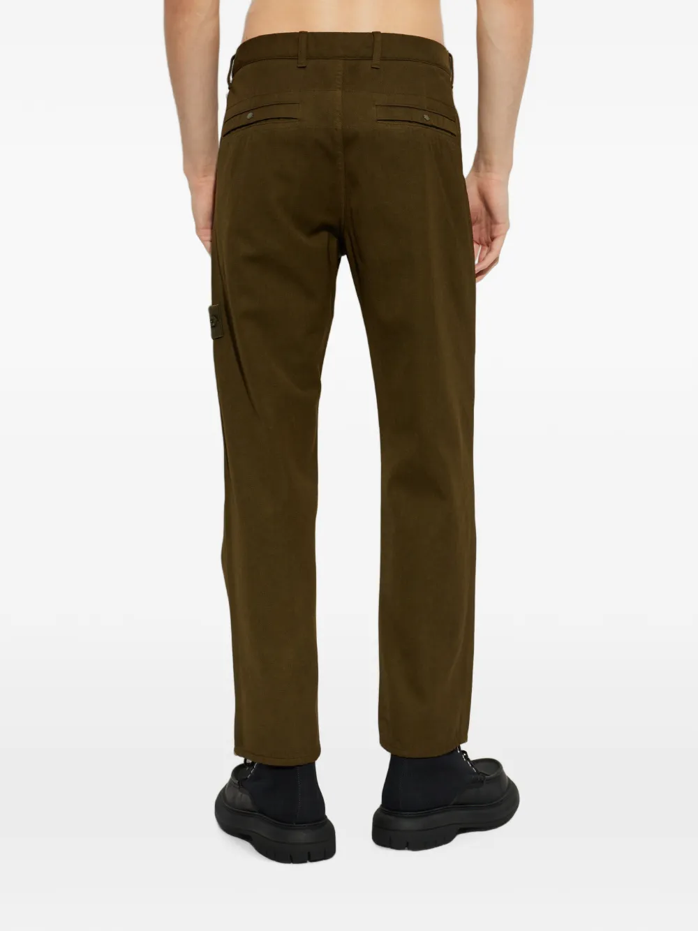 Stone Island 3100025 Ghost logo-patch trousers Groen