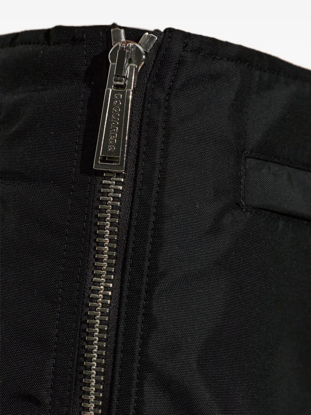 DSQUARED2 asymmetrical zip-detail mini skirt Zwart
