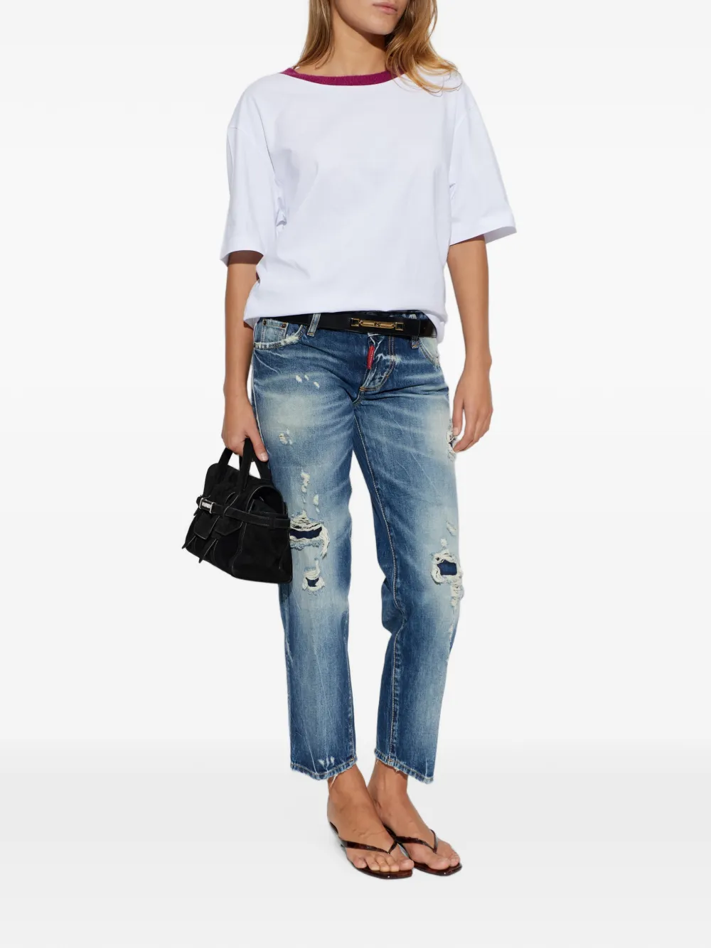 DSQUARED2 embroidered-logo T-shirt Wit