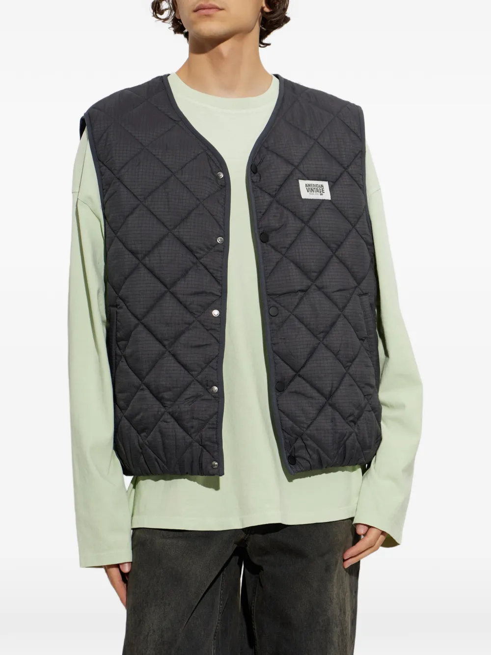 American Vintage Yupibam gewatteerde bodywarmer Grijs