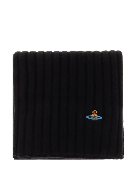 Vivienne Westwood Classic ribbed Orb-embroidered scarf