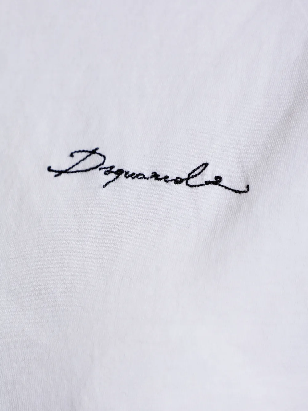 DSQUARED2 logo-embroidered puff-sleeve T-shirt Wit