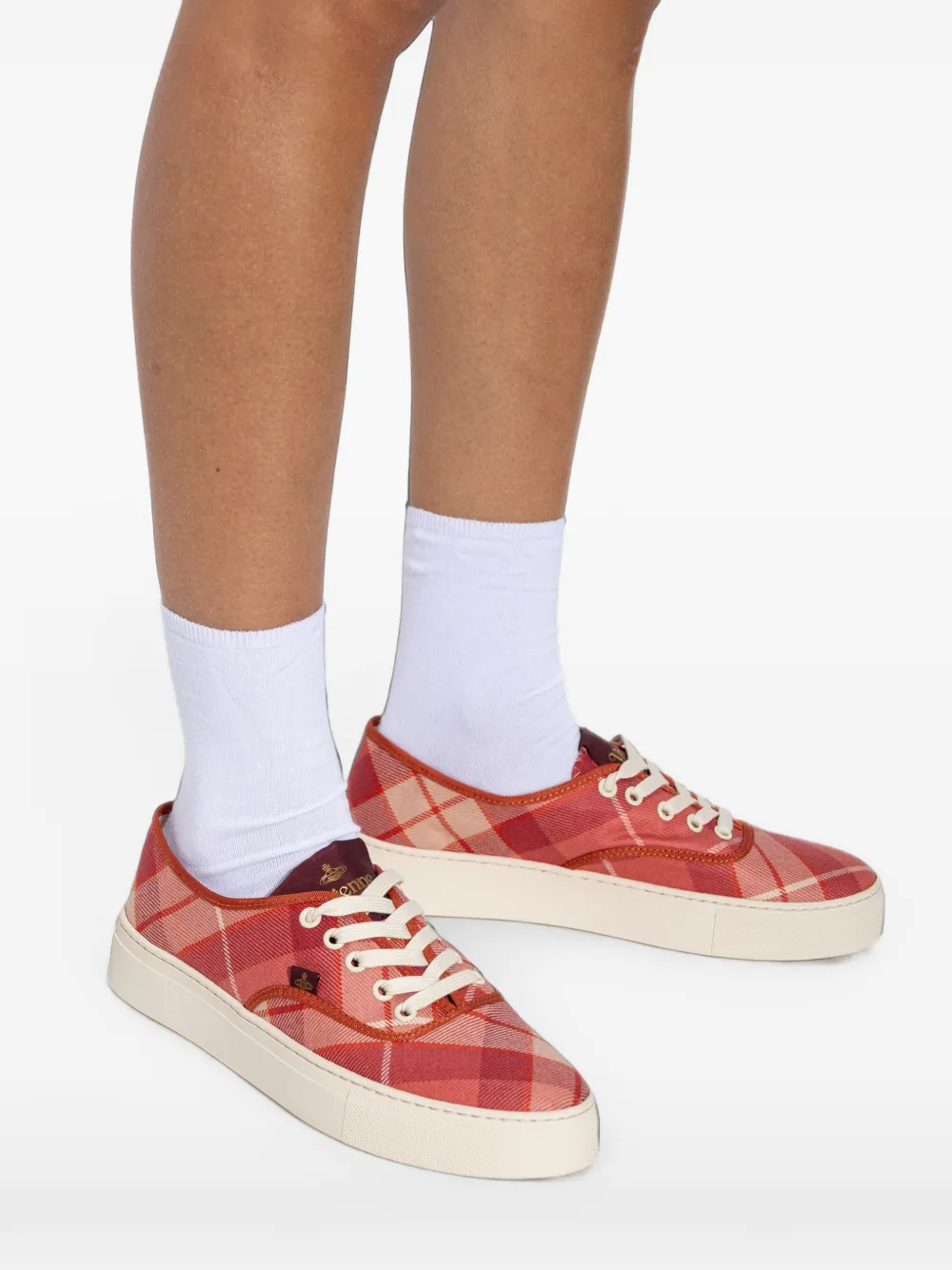 Vivienne Westwood Trucker tartan sneakers Roze