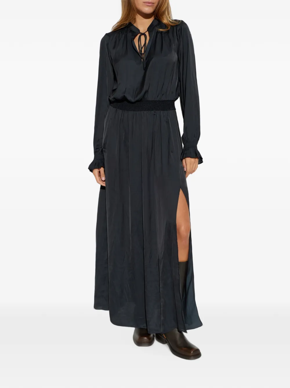 Zadig&Voltaire Rayado satin dress Zwart