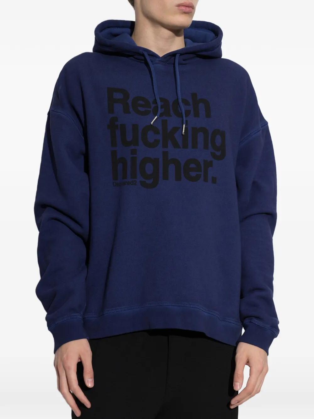 DSQUARED2 slogan-print hoodie Blauw
