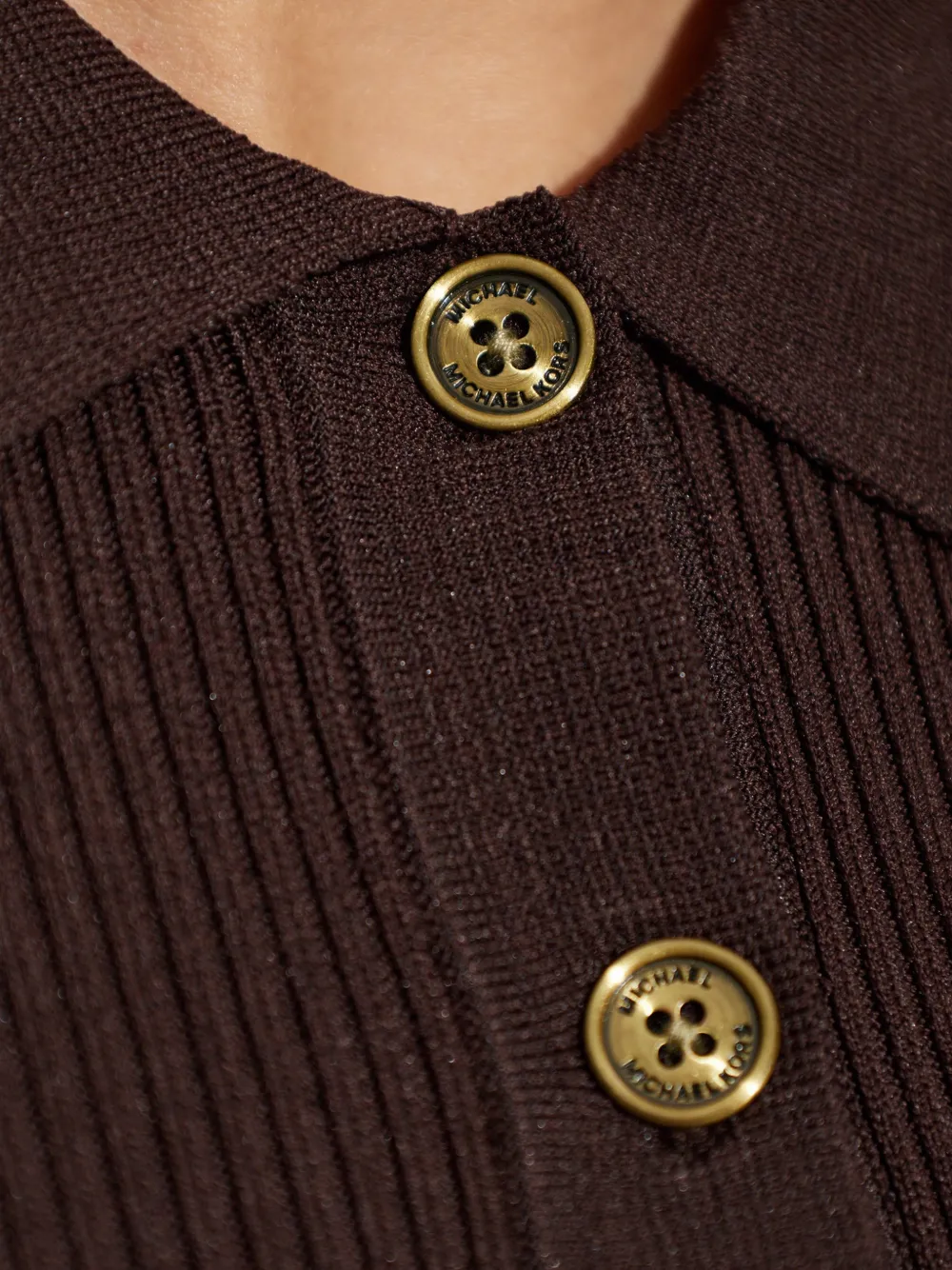 Michael Kors ribbed-knit polo shirt Bruin