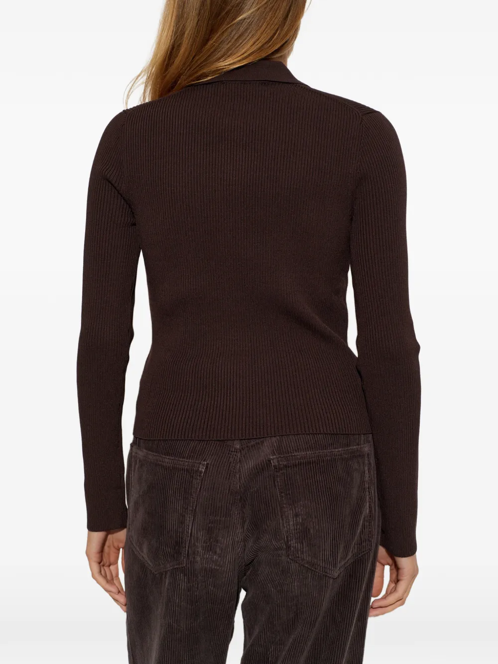 Michael Kors ribbed-knit polo shirt Bruin