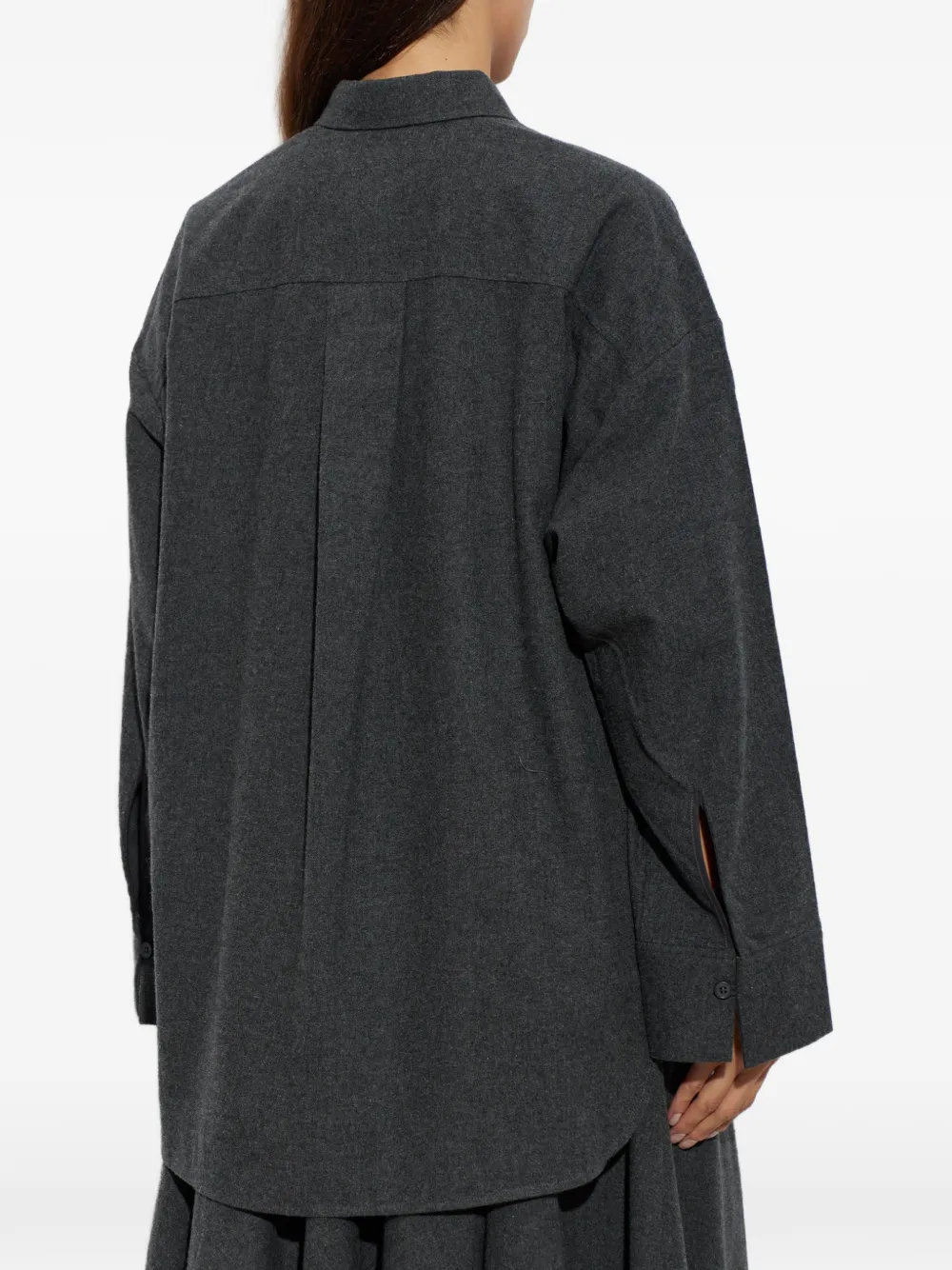 By Malene Birger Derris blouse van katoenen flanel Grijs