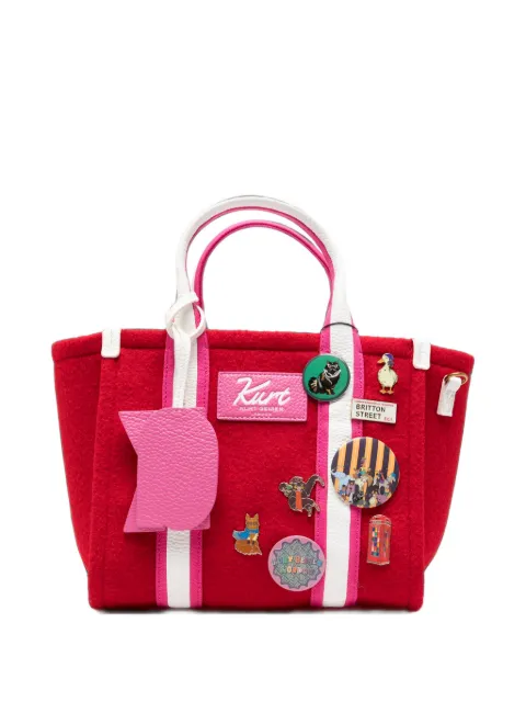 Kurt Geiger London patch-detail striped tote bag