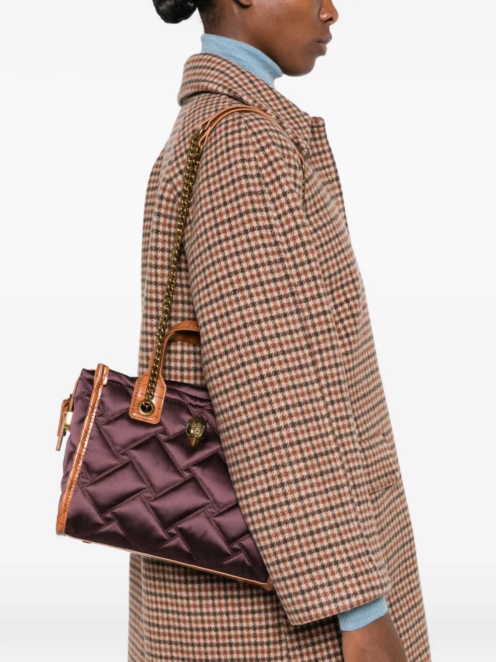 Kurt Geiger London Hoxton gewatteerde shopper met adelaar-plakkaat Paars