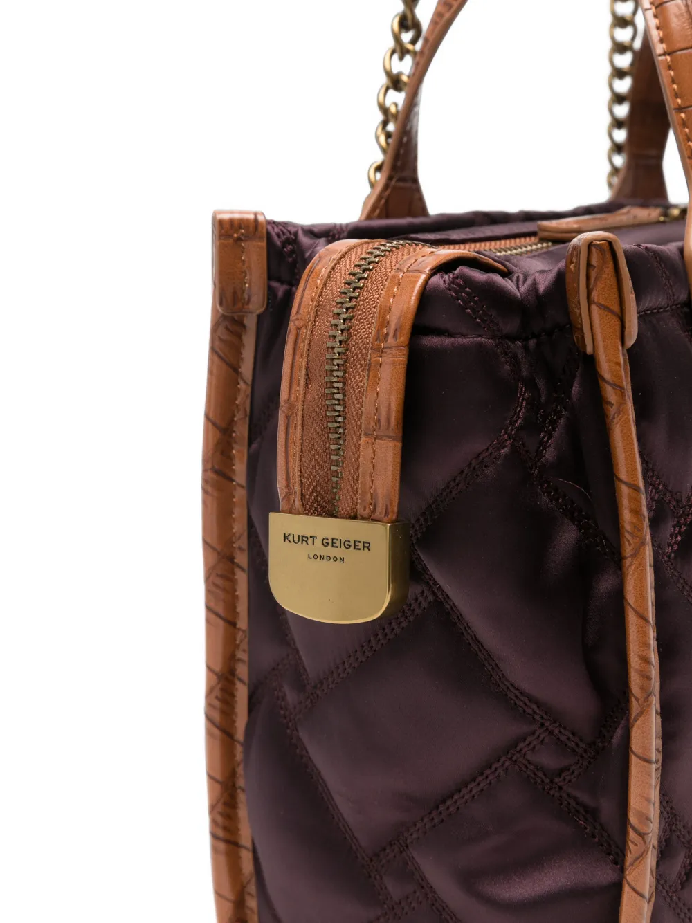 Kurt Geiger London Hoxton gewatteerde shopper met adelaar-plakkaat Paars