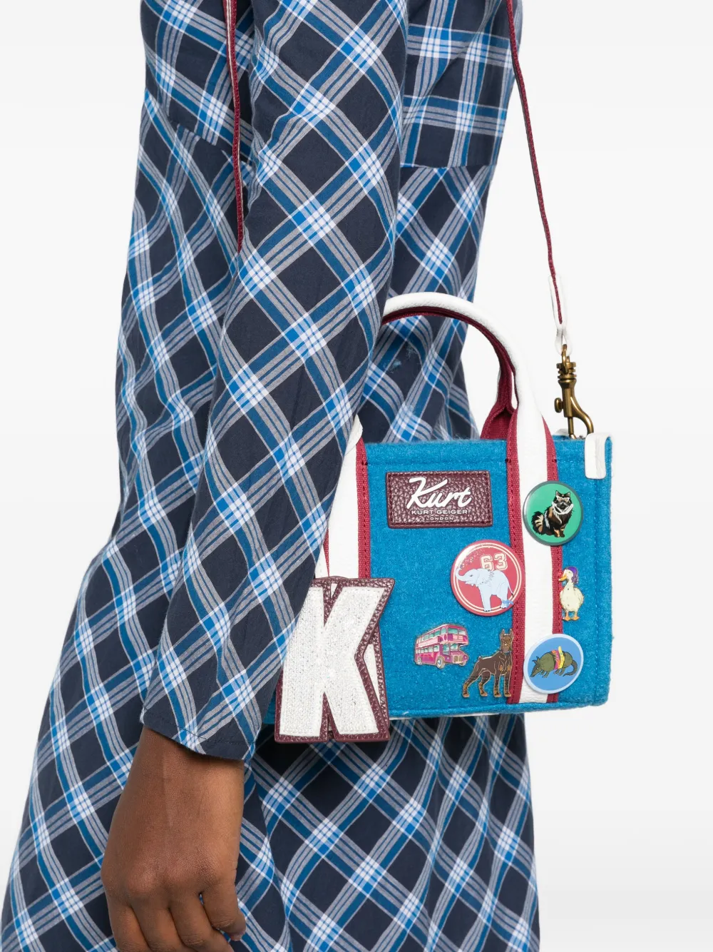 Kurt Geiger London XS Southbank shopper met logo-plakkaat Blauw