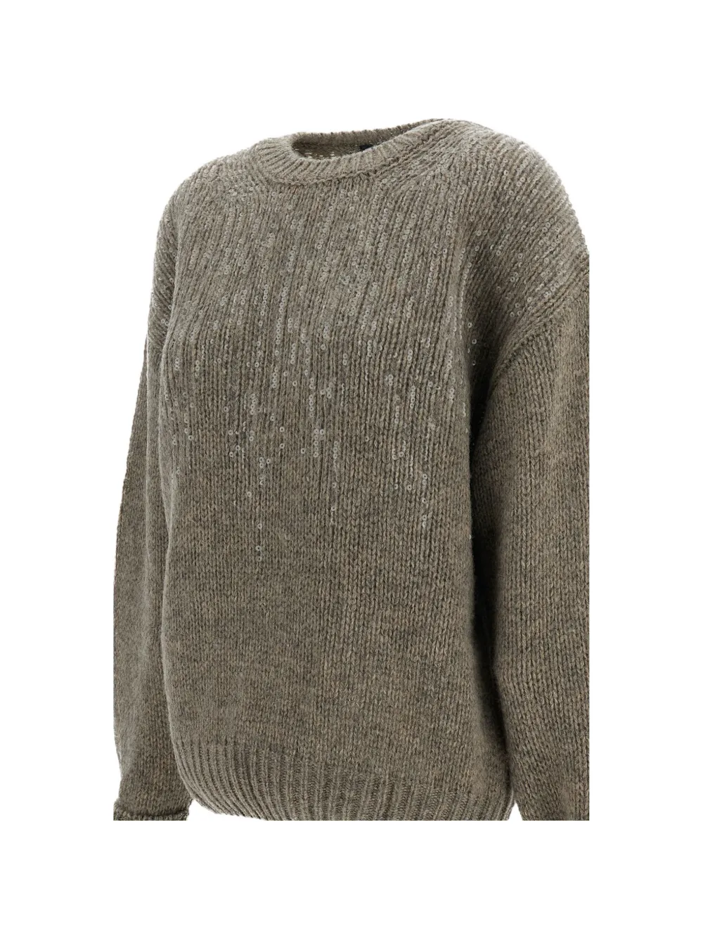 Haikure sequin-embellished virgin wool sweater Beige