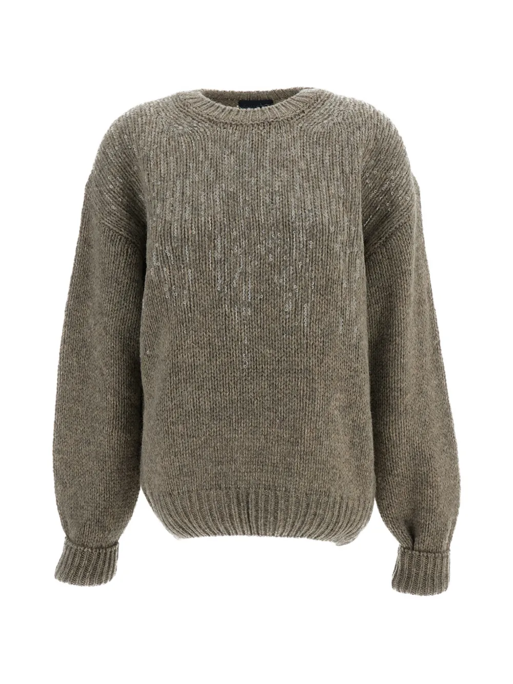Haikure sequin-embellished virgin wool sweater - Toni neutri