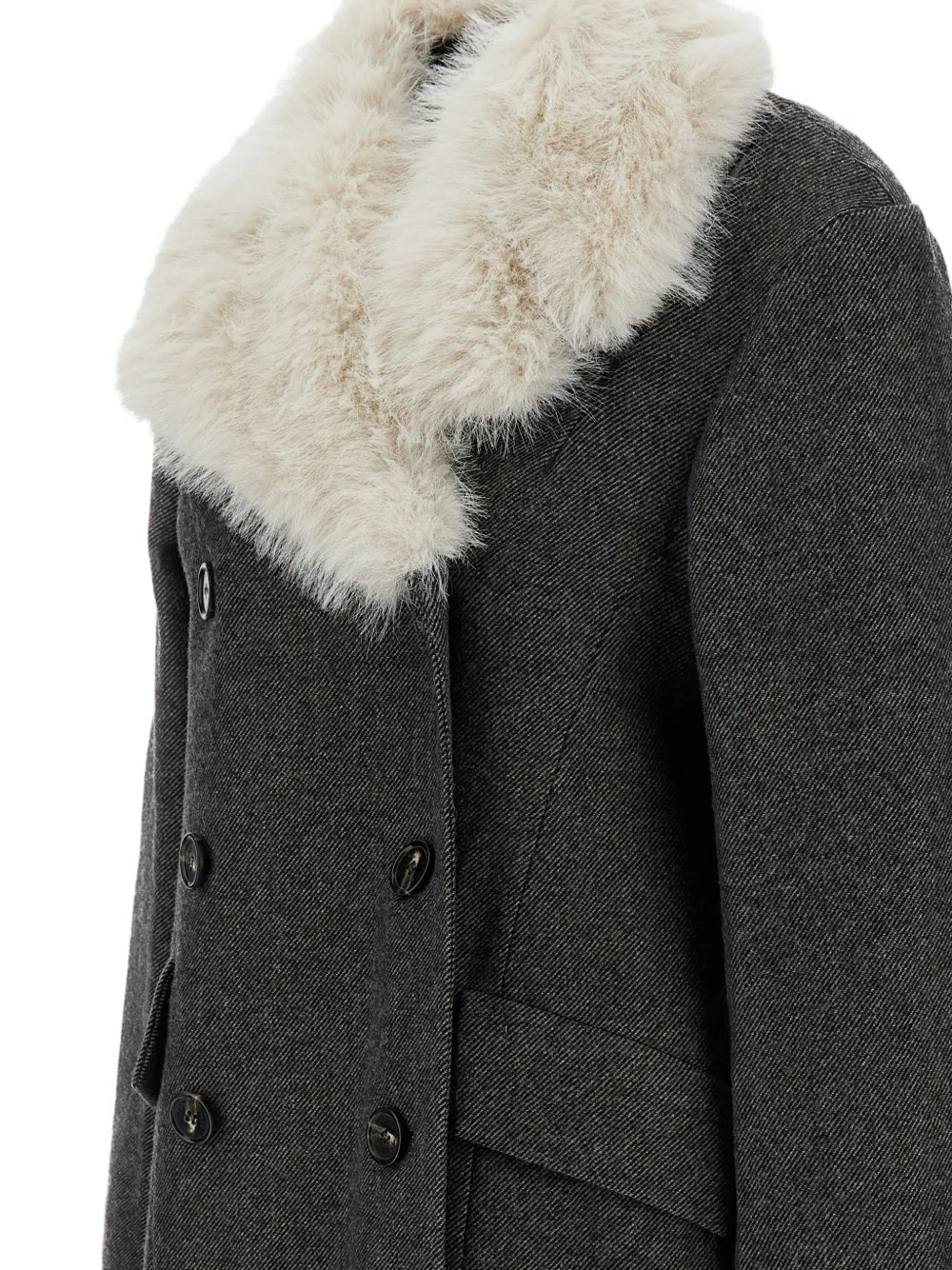 Simone Rocha Mantel met dubbele rij knopen Grijs