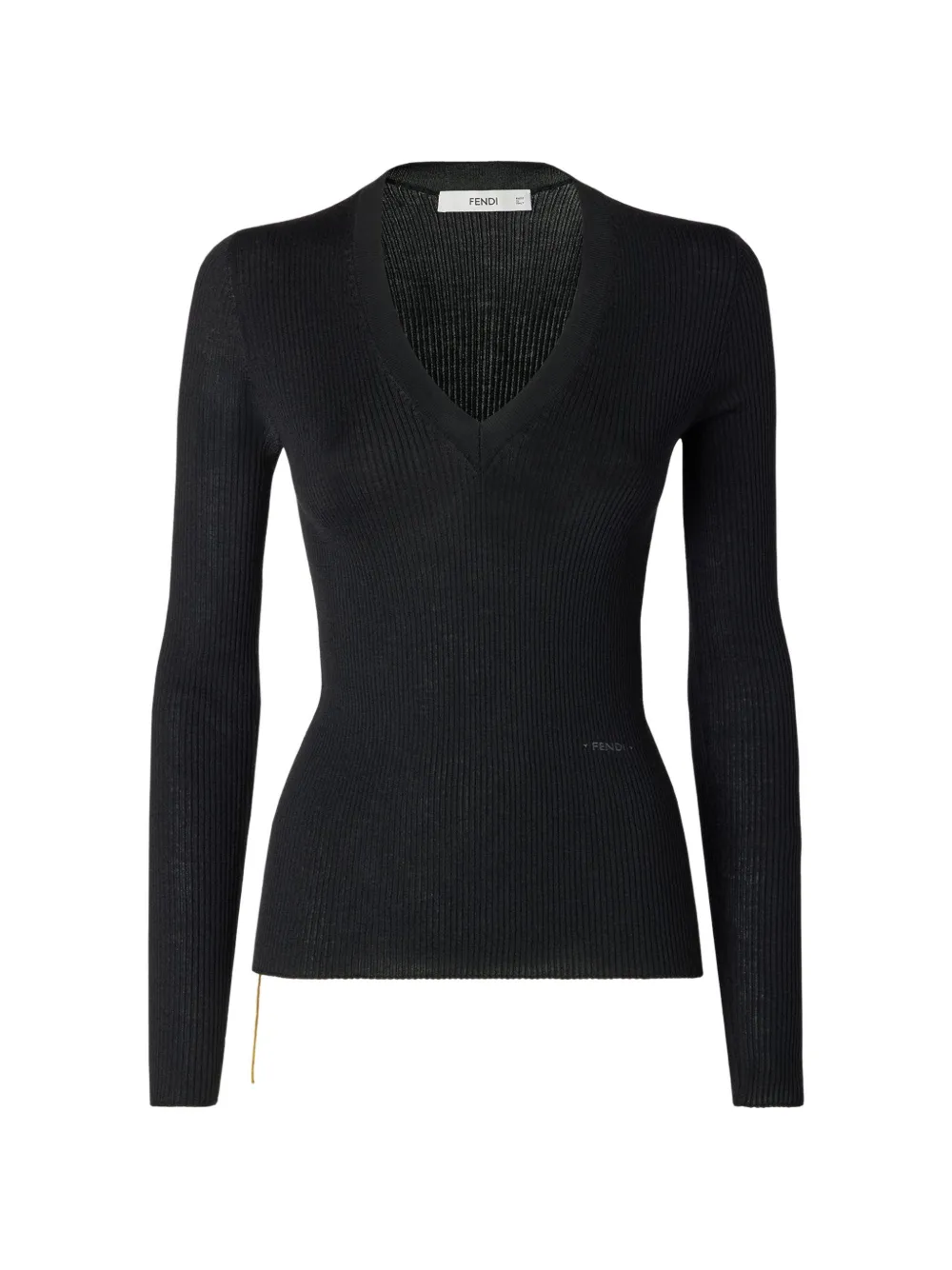 FENDI ribbed-knit V-neck sweater