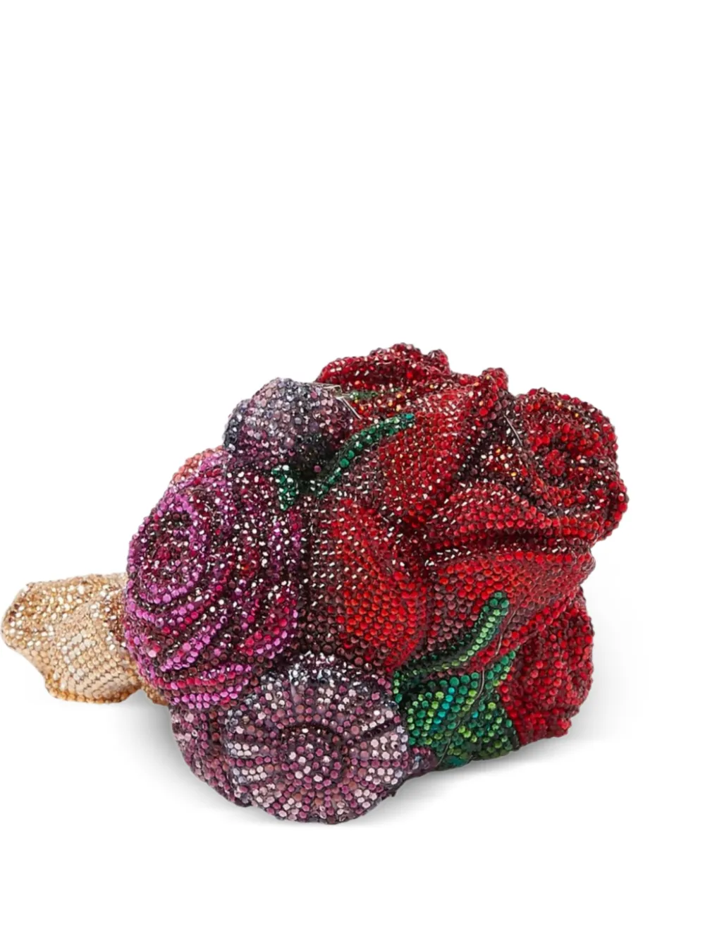 Judith Leiber Mini-Tasche in Blumenform mit Kristallen - Rot