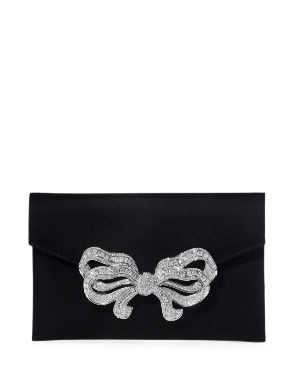 Judith Leiber crystal-embellished bow satin clutch bag