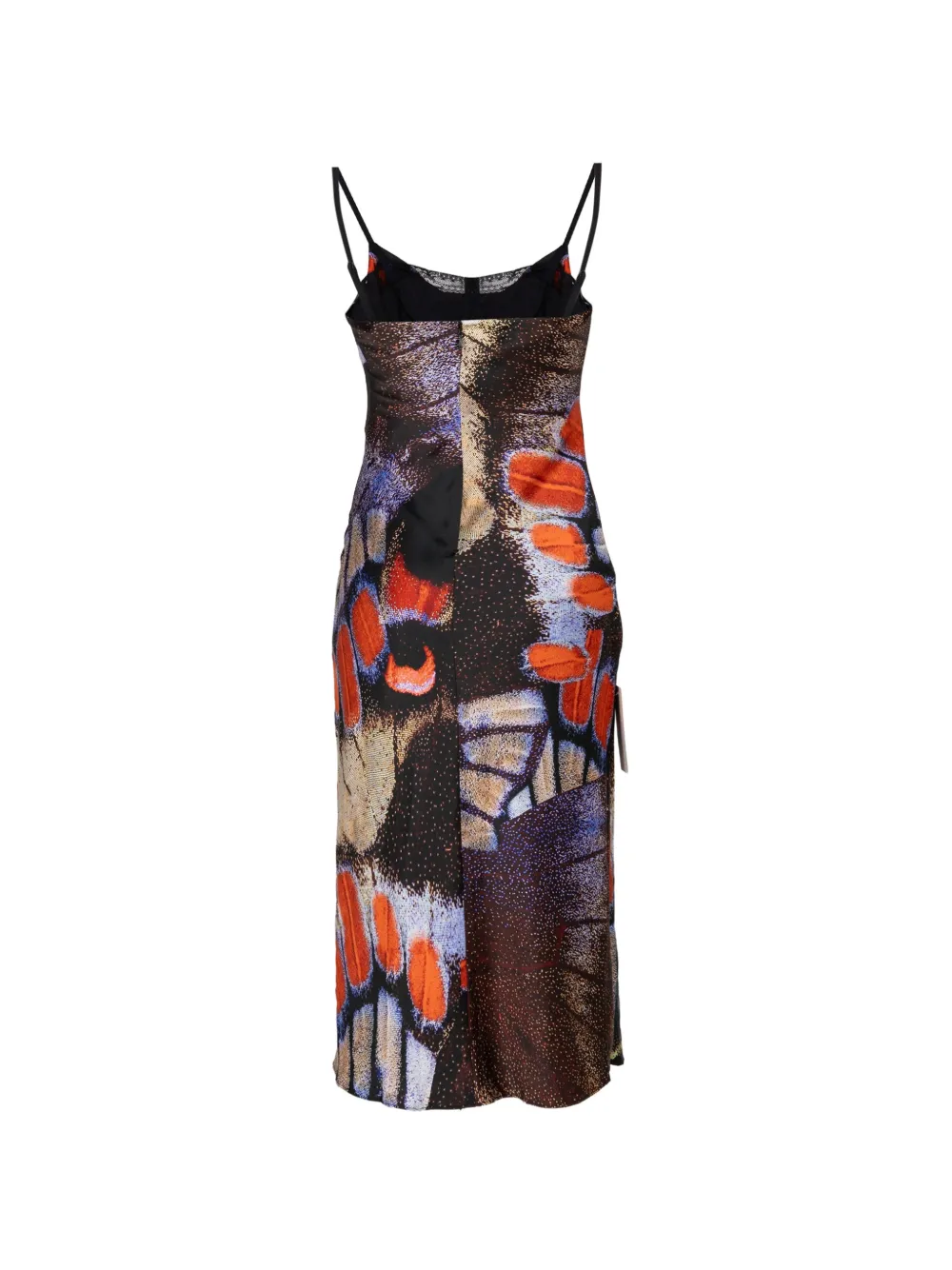STAUD Evangeline midi-jurk met vlinder-print Zwart