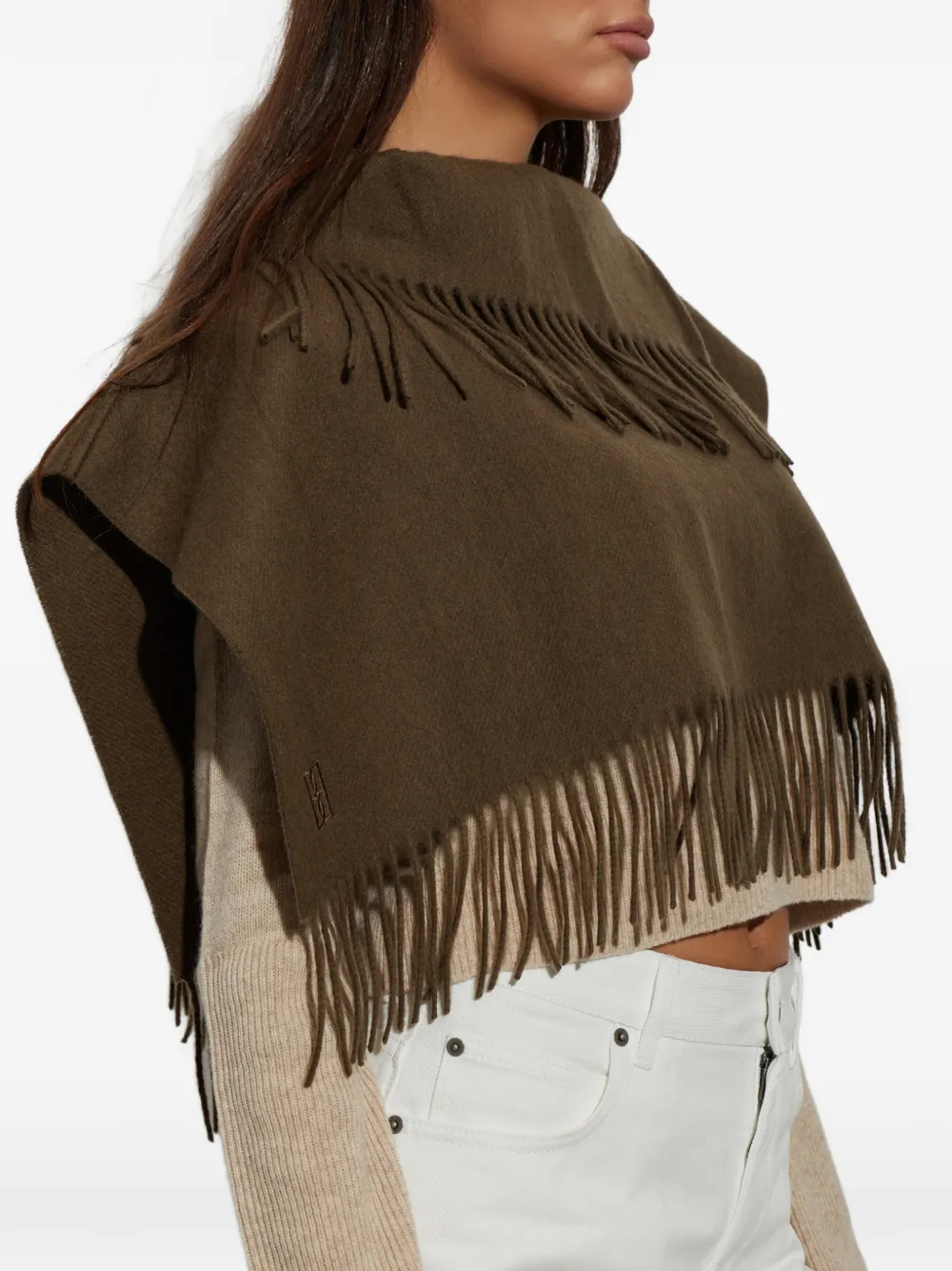 By Malene Birger Sjaal met franje Groen