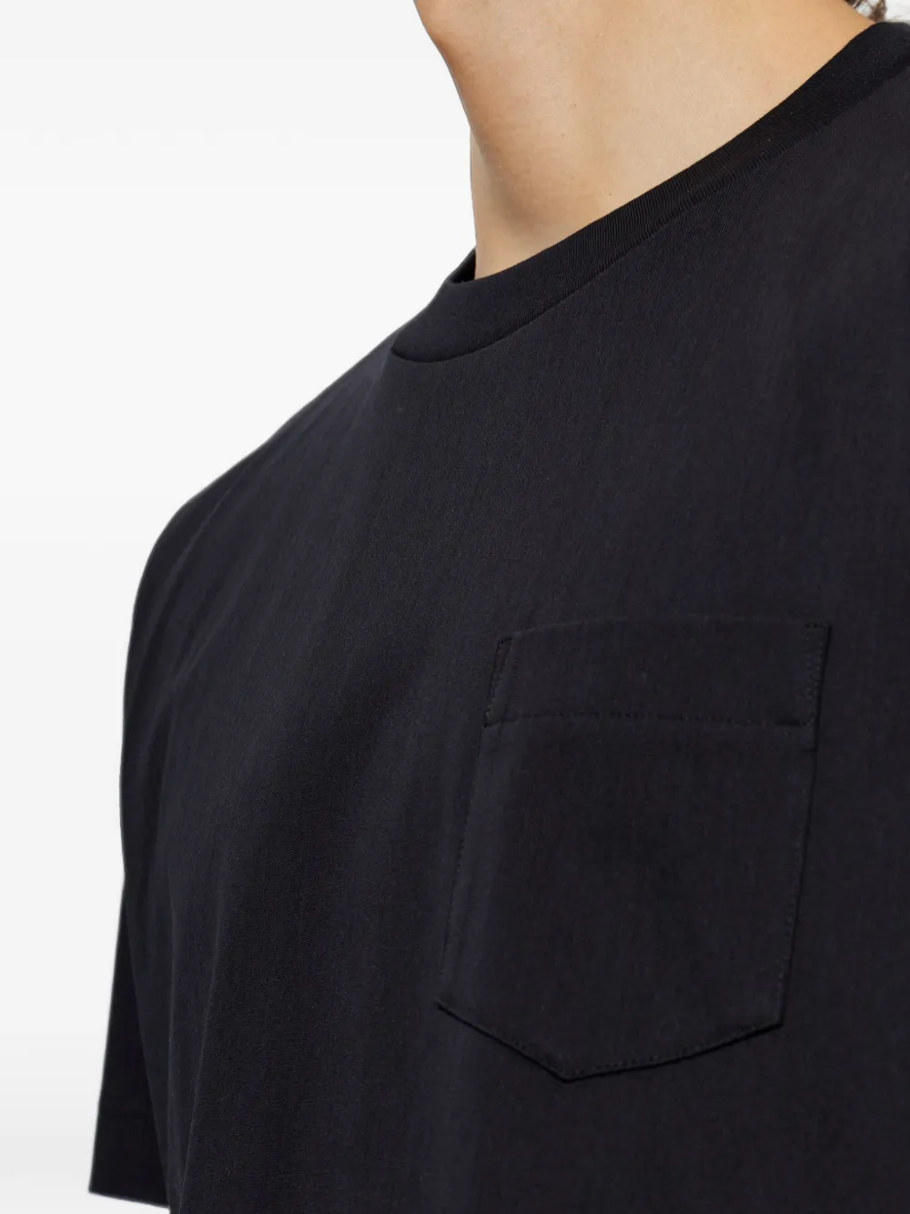 sacai T-shirt met borstzak en gelaagd vlak Zwart