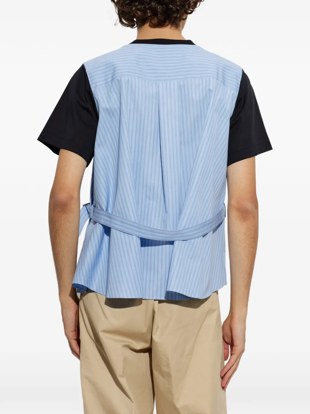 sacai T-shirt met borstzak en gelaagd vlak Zwart