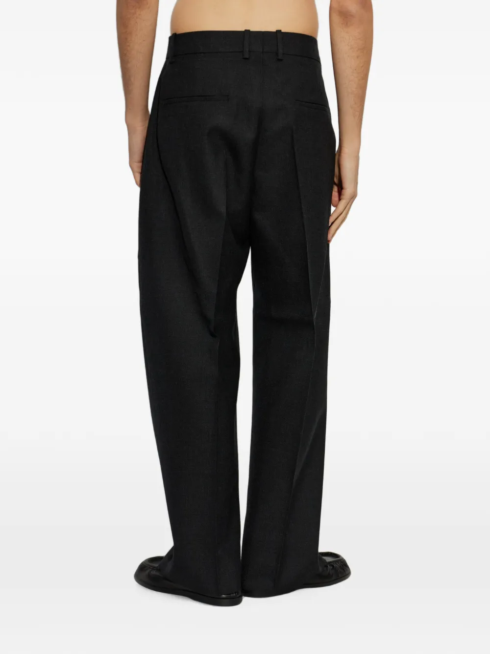Studio Nicholson Pull broek met gewelfde pijpen Zwart