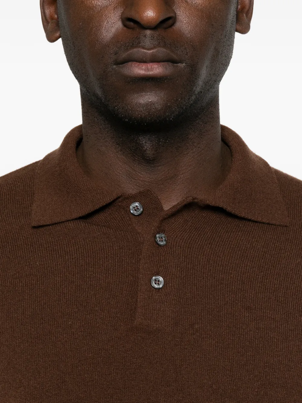 Drumohr Poloshirt met lange mouwen Bruin