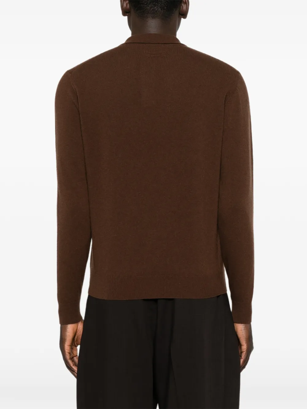 Drumohr Poloshirt met lange mouwen Bruin