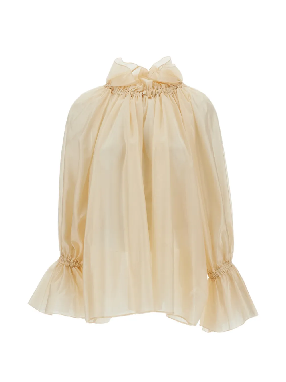 THELATEST Estelle ruffled high-neck blouse Beige