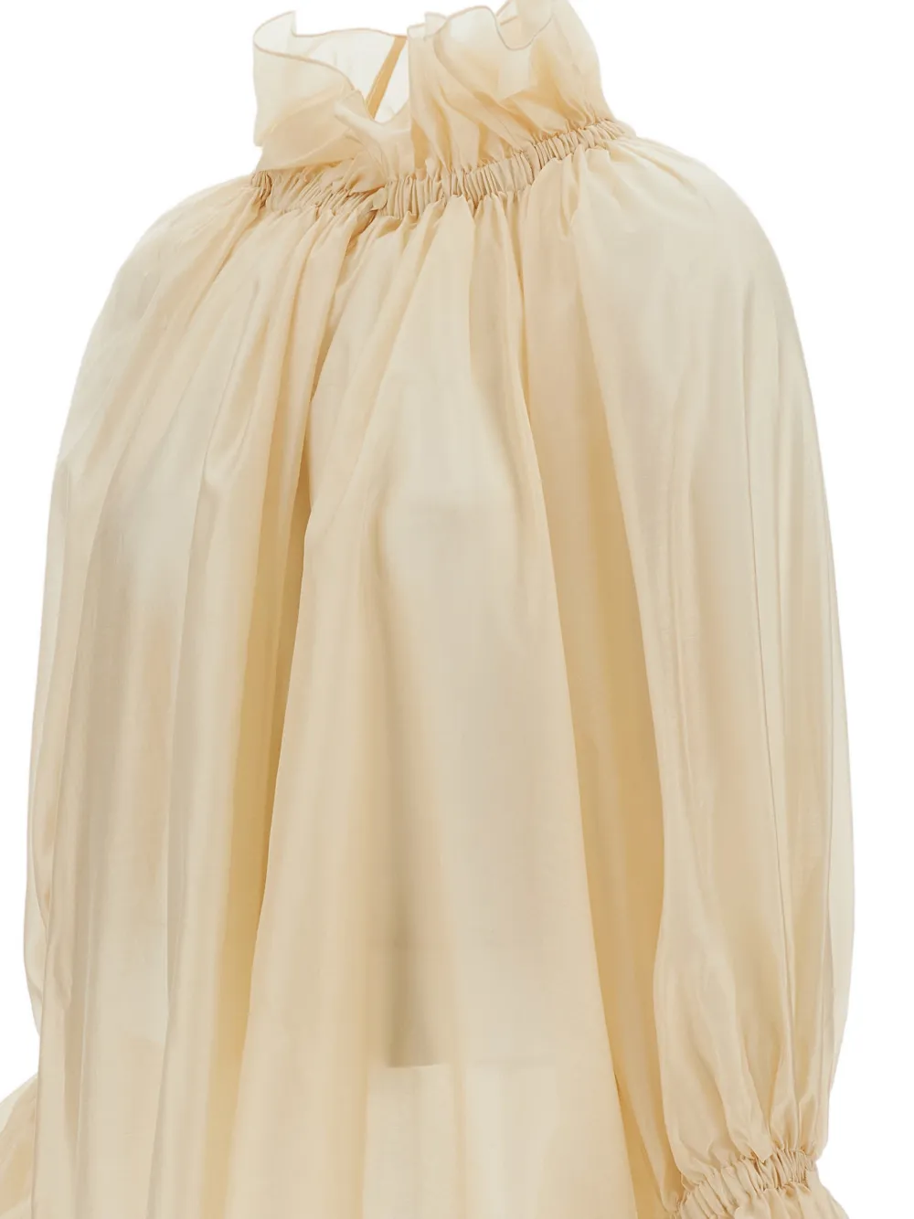 THELATEST Estelle ruffled high-neck blouse Beige