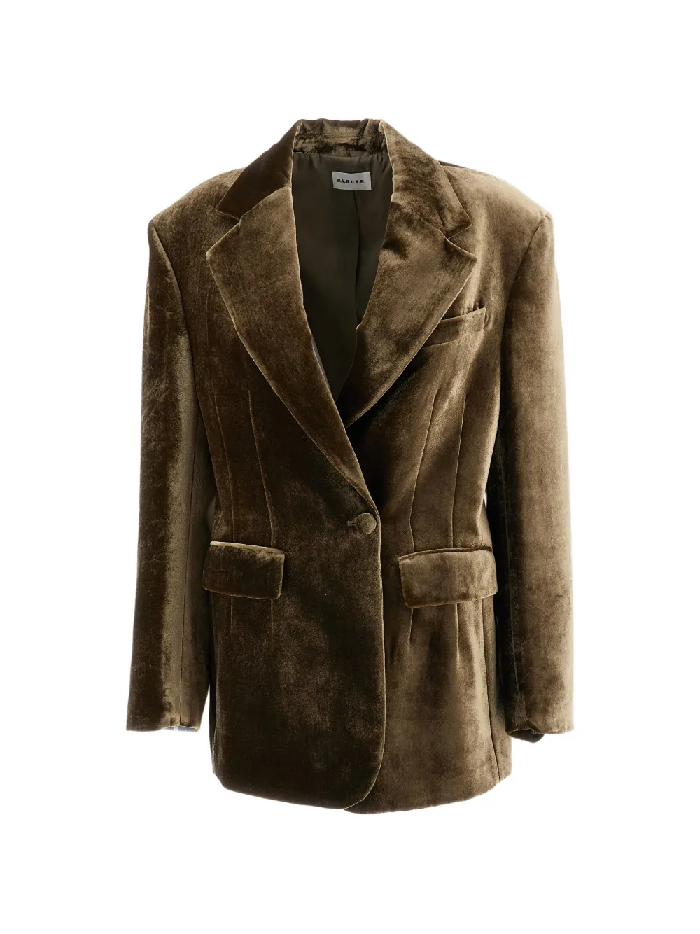 P.A.R.O.S.H. Ravel velvet single-breasted jacket - Marrone