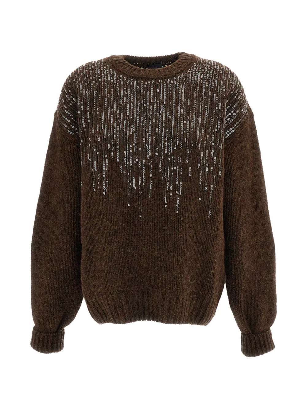 Haikure sequin-embellished ribbed-knit sweater - Marron Haikure sequin-embellished ribbed-knit sweater - Marron