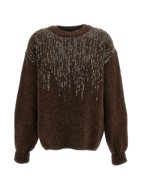 Haikure sequin-embellished ribbed-knit sweater